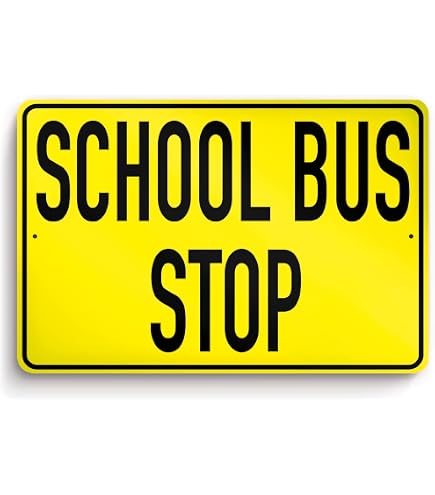 Amazon.com: School Bus Stop Sign 12x12 Inch - Diamond-Shaped Road