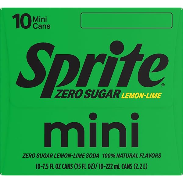 SPRITE ZERO SUGAR LEMON LIME DIET SODA POP SOFT DRINKS, 7.5 FL OZ, 10 PACK