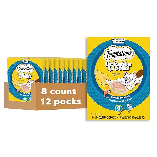 TEMPTATIONS LICKABLE SPOONS, SOFT LICKABLE CAT TREATS, ADULT...
