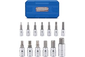 Mayouko 13PCS Metric Hex Bit Socket Set, CR-V Allen Bit Socket Kit, S2 Steel, 2mm - 14mm