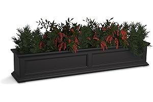 Mayne Fairfield 5-Foot Window Box – Self-Watering, Weather-Resistant Planter for Flowers – Durable Design for Outdoor Use, Perfect for Windows