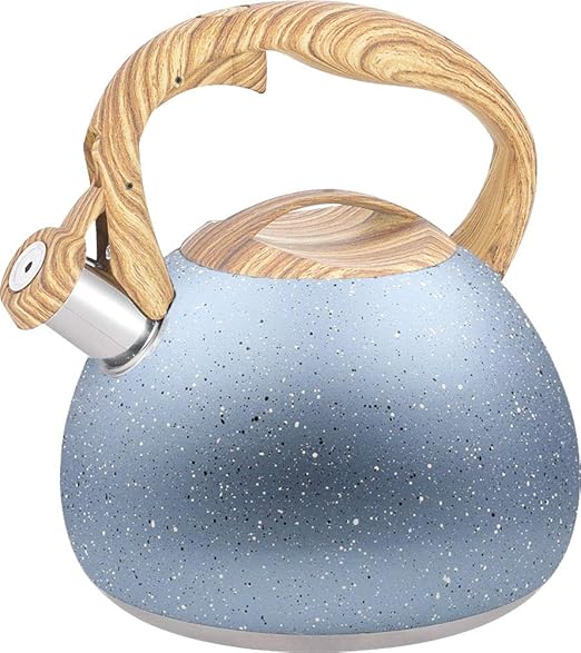 Blue Tea Kettle for Stove Top, 3L Stainless Steel Whistling Tea Pot