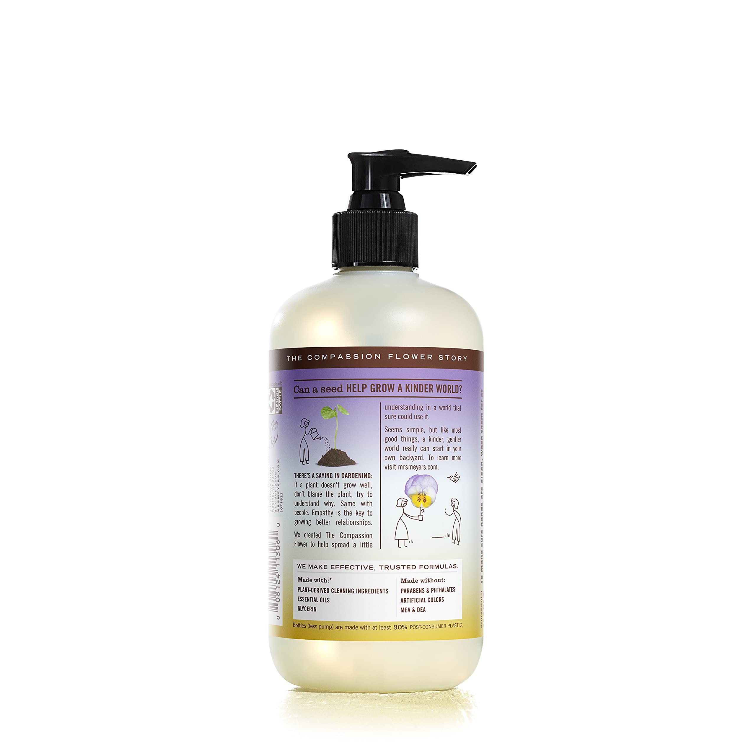 MRS. MEYER'S CLEAN DAY Hand Soap, Compassion Flower, Made with Essential Oils, 12.5 fl. oz