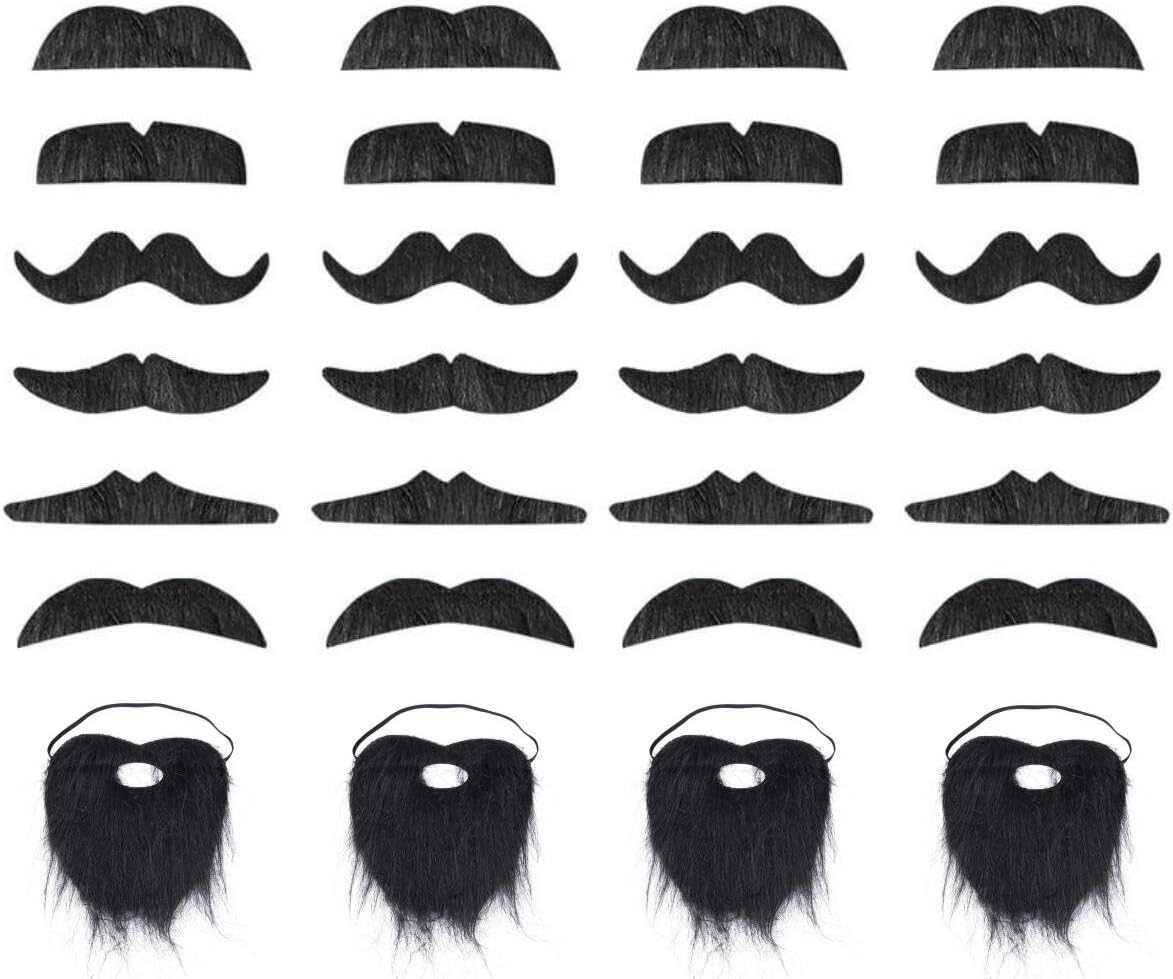 50 Pieces Self Adhesive Fake Mustache Set Novelty Mustaches