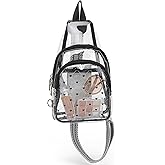 MUSEVOS Clear Bag for Stadium Events, Clear Purse Stadium Crossbody Bag, Transparent Sling Bag for Concerts Sports