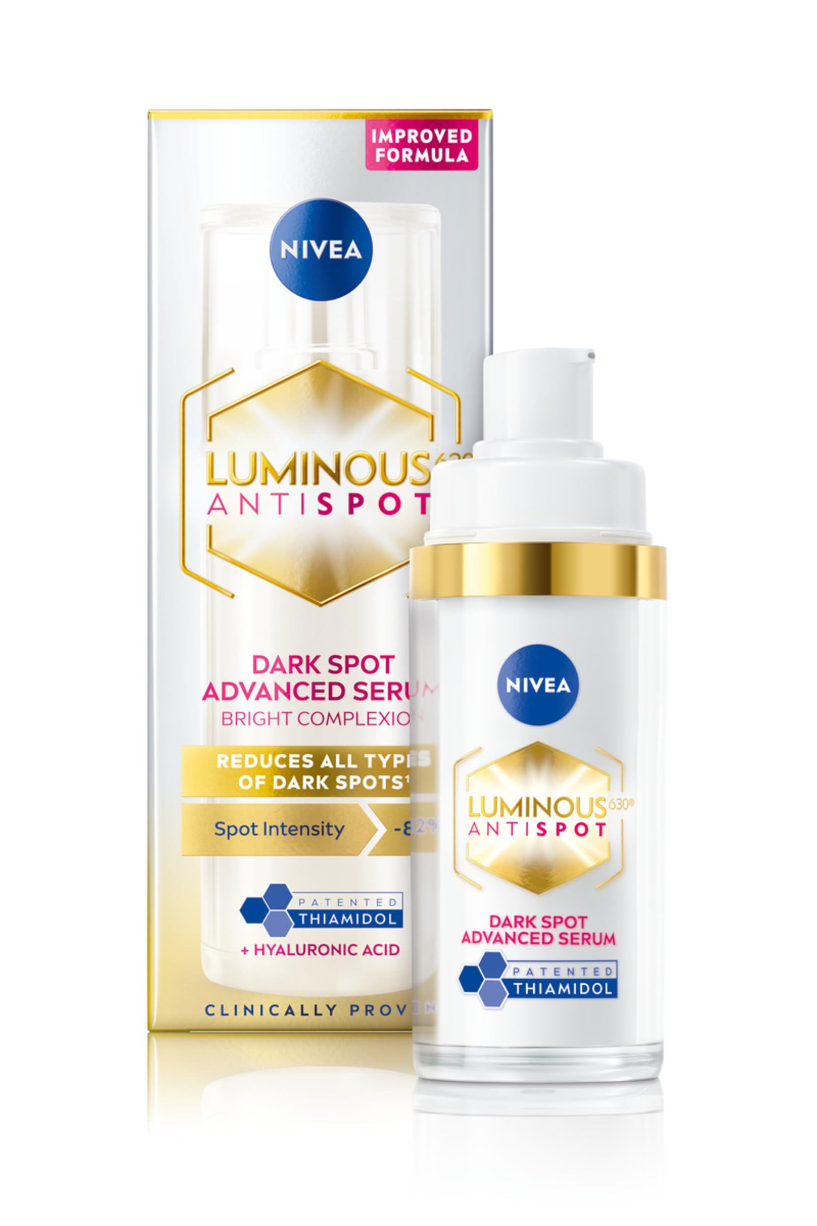 NIVEA LUMINOUS 630 Anti Dark-Spot Advanced Treatment Serum (30ml), Dark Spot Corrector Face Serum, Lightweight Treatment with Hyaluronic Acid, For a Smooth and Even Skin Tone