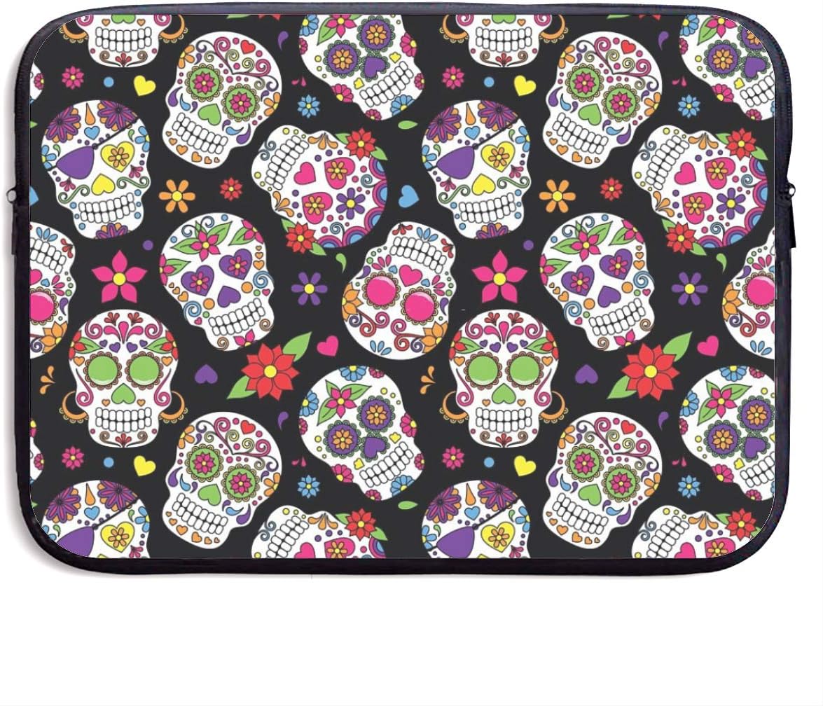 Laptop Case Bag Sugar Skull Laptop Computer Tablet Sleeve Cover Briefcase 15 Inch