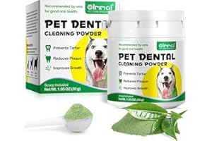 AKARENI Teeth Cleaning Powder for Dogs, Dog Breath Freshener, Dental Powder for Dogs Teeth with Probiotics Help Reduce Bad Breath, Plaque Tartar Remover, Dog Teeth Powder for Small, Medium, Large Dogs 30g