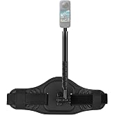 Kalofaye Adjustable Selfie Stick + Waist Belt Mount Strap for insta360 x5 | Replacement for GoPro Hero 12/11/10/9/8/OSMO Pocket/ Insta360 X5 / X4 / X3 ONE/X/X2 Action Cameras