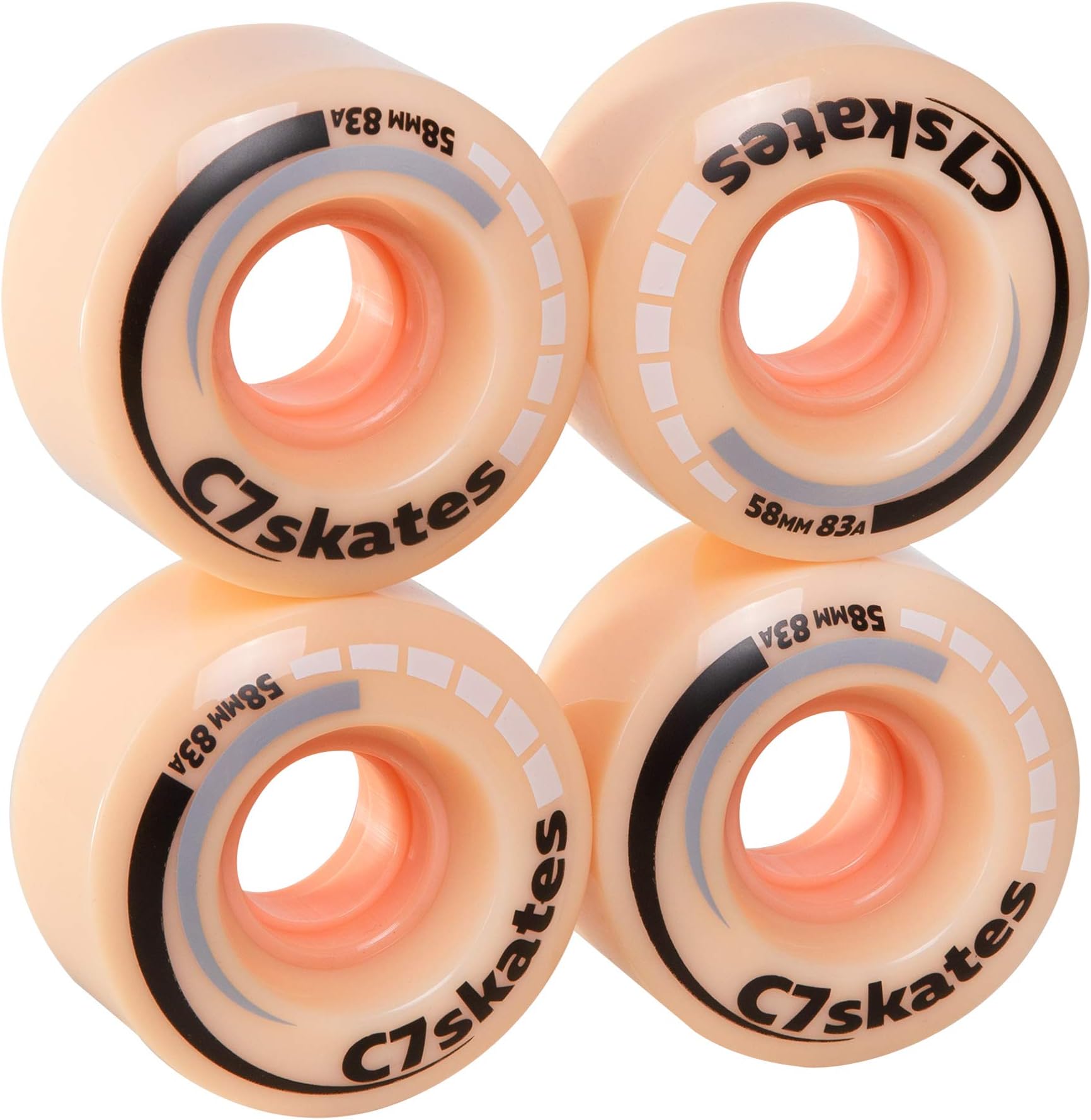 C SEVEN C7skates Premium Roller Skate Wheels (Peachy Keen)