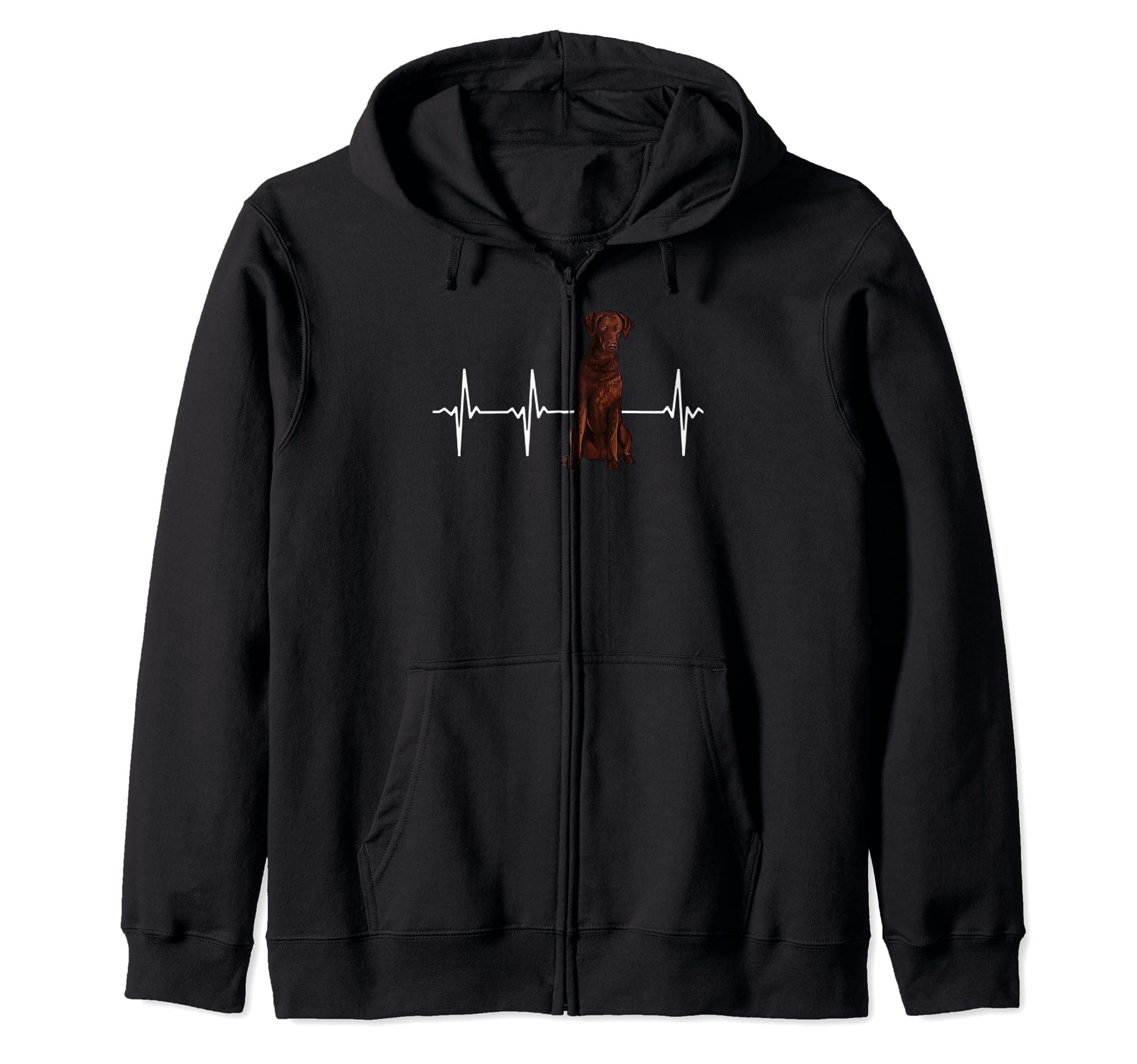 Curly-Coated Retriever Heartbeat Dog Lover Zip Hoodie