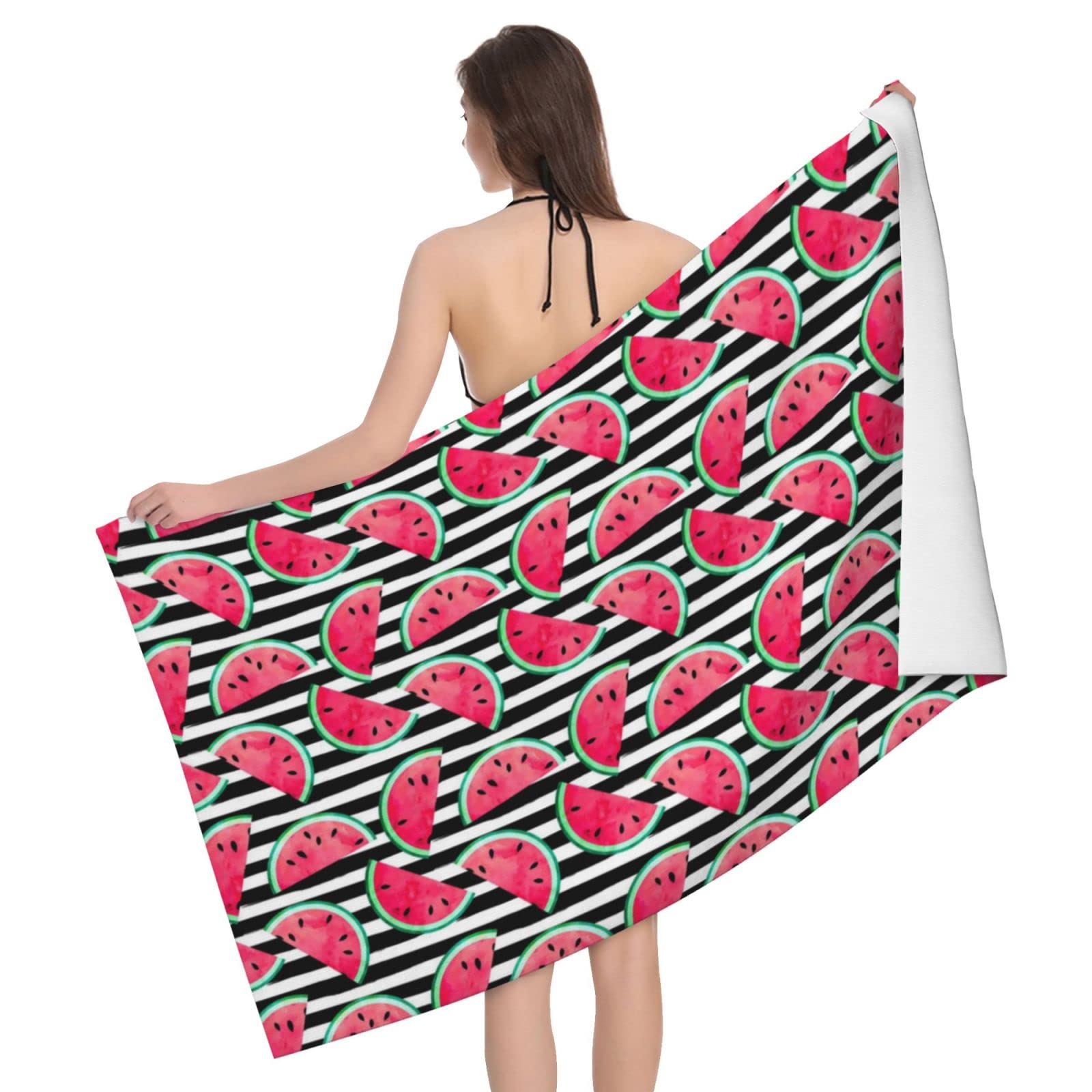 Makachen Watermelon Beach Towel Blanket Lightweight Sand Free Quick Dry Watermelon Gifts for Women Girls Kids Adults, Cute Soft Absorbent Microfiber Bath Shower Pool Towels, 28x55