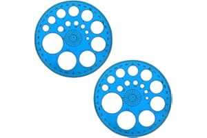 ZZHXSM 2 Pcs 360 Degree Circular Plastic Protractor Circle Maker Ruler Colorful Template, 15cm Blue