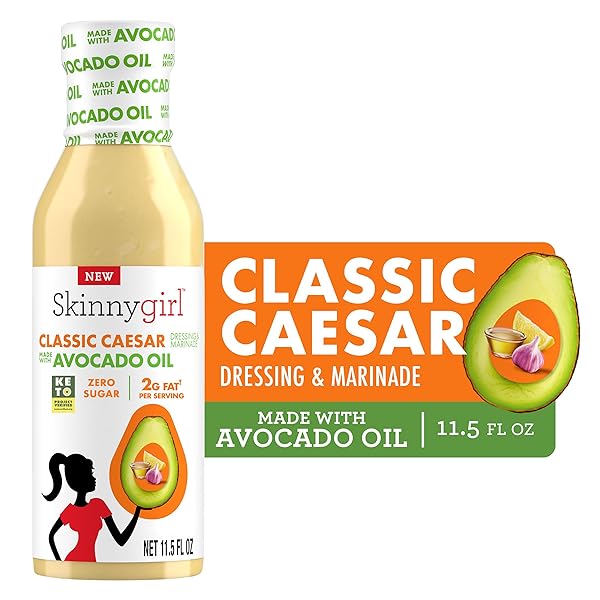 SKINNYGIRL SUGAR FREE GLUTEN FREE AVOCADO OIL SALAD DRESSING, CREAMY CAESAR, 11.5 OUNCE