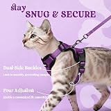 rabbitgoo Cat Harness and Lead Set XS Purple Reflective Escape Proof view 6