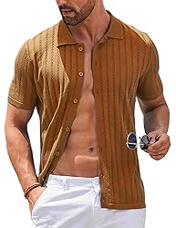 COOFANDY Men's Beach Shirts Short Sleeve Casual