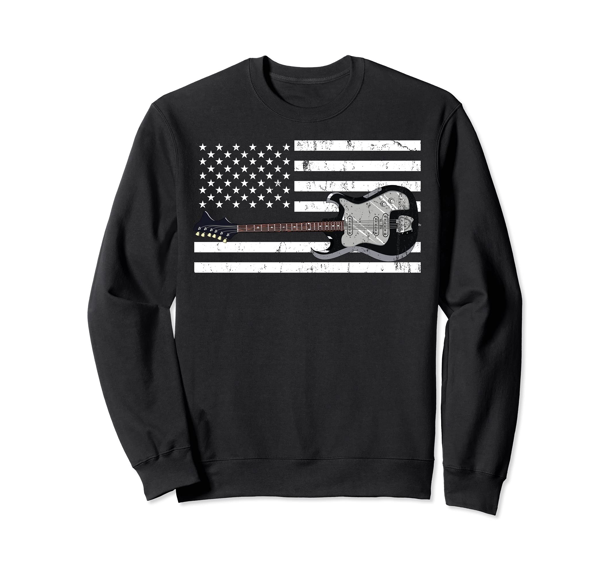 Patriotic Guitarist USA Flag Guitar Player Musician Guitar Sweatshirt