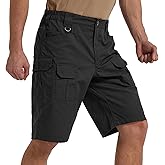 Hiwise Men's Hiking Cargo Shorts Stretch Tactical Outdoor Work Shorts Water Resistant Lightweight Shorts with Multi Pockets