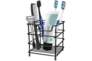 HYRIXDIRECT Toothbrush Holders for Bathrooms Stainless Steel Rustproof Toothbrush and Toothpaste Holder Organizer Tooth Brush Storage Stand