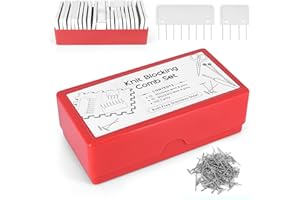 MICOSIM 125 PCS Knit Blocking Pins Kit Use with Blocking Mats for Knitting,25 PCS Knit Blocking Combs for Blocking Knitting, Crochet, Lace or Needlework Projects…