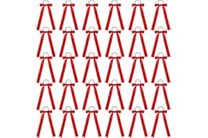 30 Pcs Red Cheer Bows Bulk, Long Red Hair Bows for Girls - Bow Hair Ties & Red Cheer Bow for Cheerleading, Daily Wear