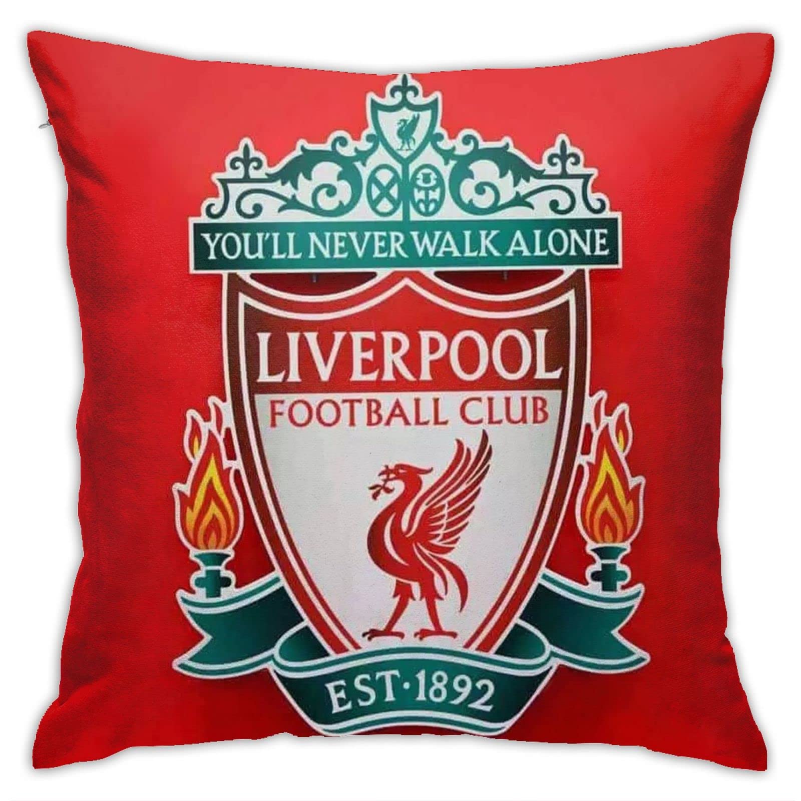 Damblam Liverpool Home Throw Pillow Case Couch Sofa Bedroom Decorative Square Cushion Pillow Covers 18x18 In