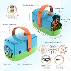 Bubble Machine, 3 in 1 Bubble Maker, Bubble Blower