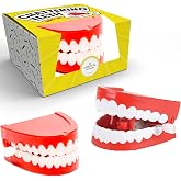 The Dreidel Company Wind Up Teeth Chomping &amp; Chattering Teeth Toys for Kids Birthday Party Favors, Novelty and Gag Gifts, 2.5" Inches (Single)