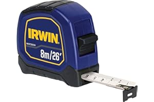 IRWIN Bi-Material Tape Measure, 26-ft Metric & Imperial (IWHT36346)