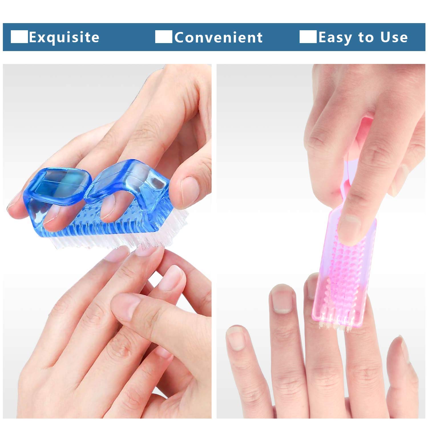 Handle Grip Nail Brush, 4 Pieces Hand Fingernail Scrub Cleaning Brushes Kit with 1 Piece Pedicure Brush for Toes and Nails Cleaner Men Women : Beauty