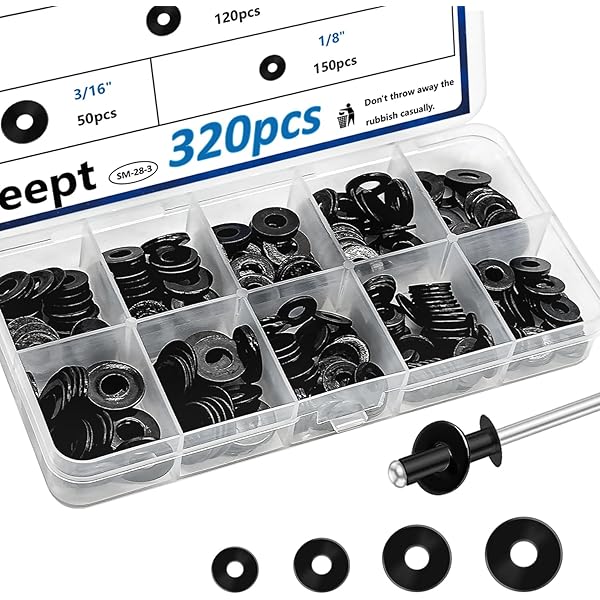 Large Head Black Rivets Pop Rivet 50 Qty 3/16" IMCA Wissota - Foto 4