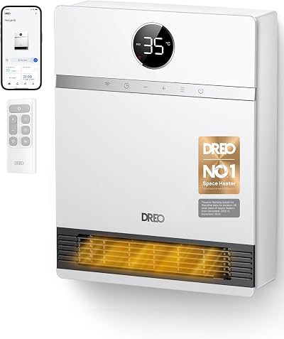 Dreo Smart Wall Mounted Heater 30° Oscillation Alexa Control 24H Timer