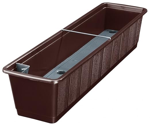 Blumenkasten AQUA GREEN mit Bewässerung aus Kunststoff, Farben:braun 08;Länge:80 cm