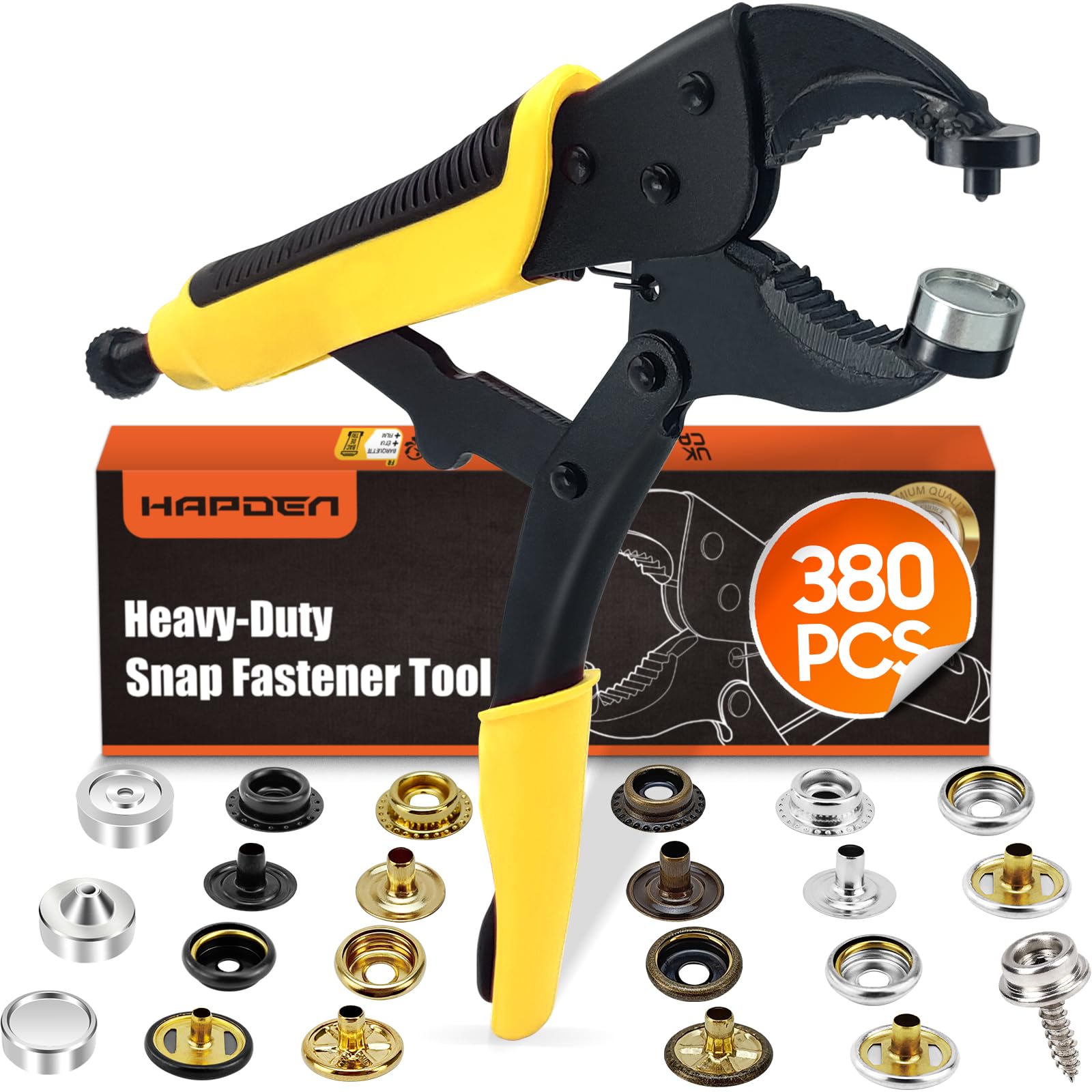 Heavy Duty Snap Fastener Tool, Snap Setter Tool with 100 Sets 4 Color Boat Cover Snaps, Snap Repair Kit, Repairing Boat Covers, Canvas, Fabric, Tarps