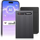 AI Voice Recorder, Note Voice Recorder Free Transcribe & Summarize with App Control, Support 152 Languages, 64GB Memory, Audio Recorder for Lectures, Meetings, Calls, Black