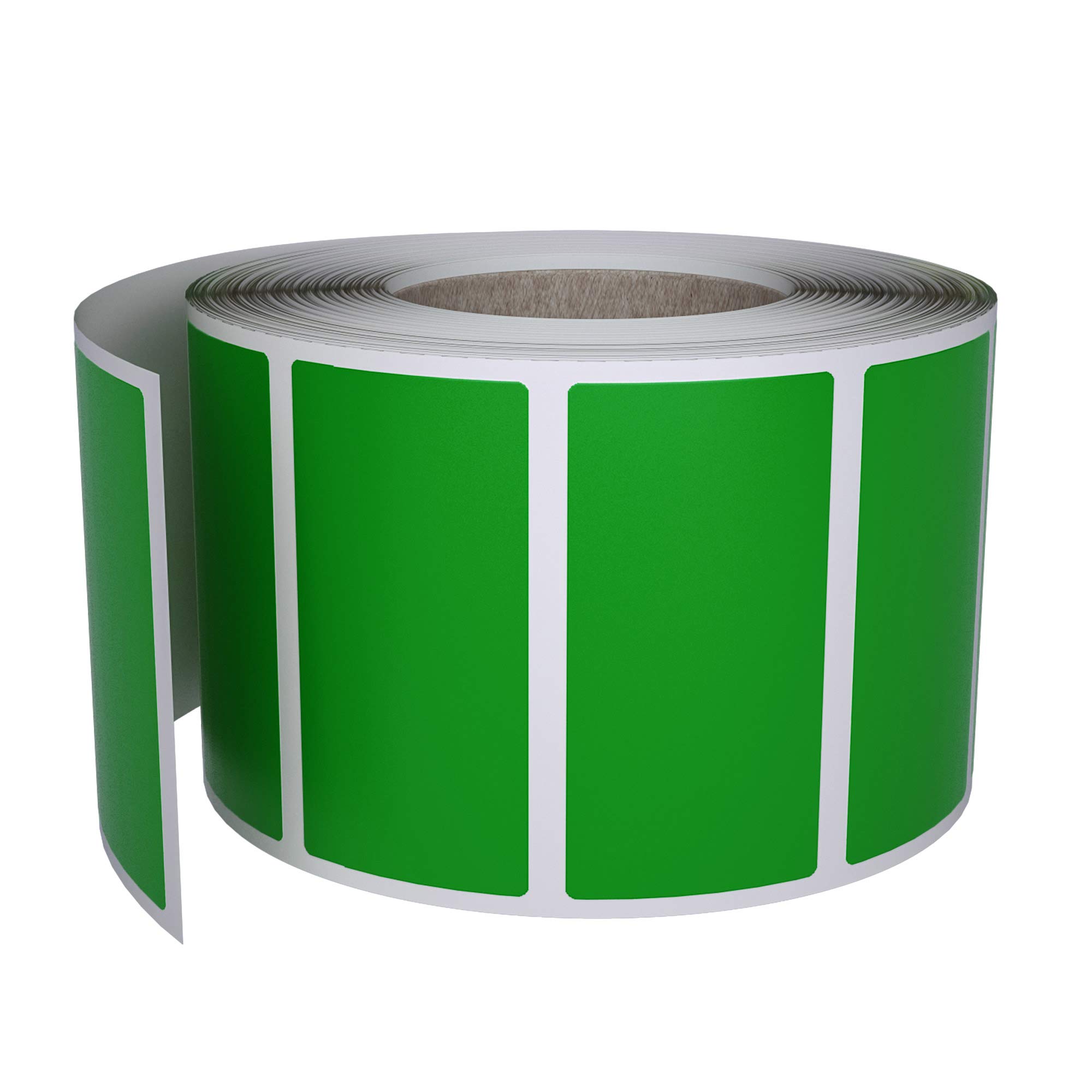 Rectangular Green Sticker Labels Rolls 4cm x 2cm (40mm x 19mm) - Permanent Adhesive - 500 Pack by Royal Green