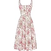 SCARLET DARKNESS Women's Floral Midi Dress Corset Sundresses 2026 Summer Spring Vacation Milkmaid Dresses