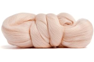 DESERT BREEZE DISTRIBUTING Merino Wool Roving, Premium Combed Top, Color Vanilla, 21.5 Micron, Perfect for Felting Projects, 100% Pure Wool, Made in The UK