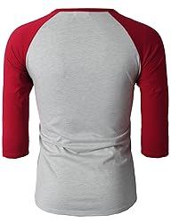 H2H Men's Casual Henley Raglan Baseball Jersey Knit