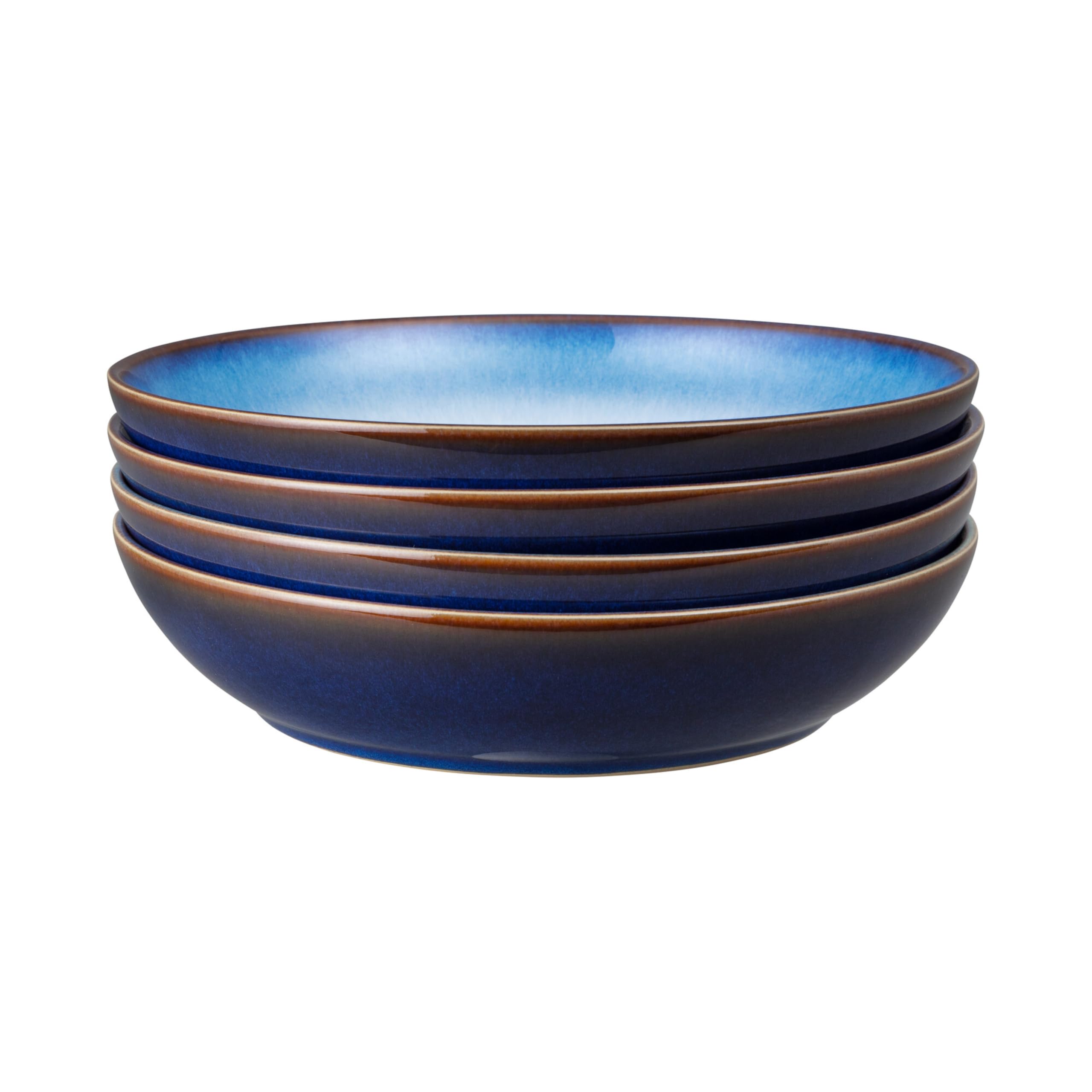 Denby - Blue Haze Pasta Bowls Set of 4 - Dishwasher Microwave Safe Crockery - Ceramic Stoneware Tableware