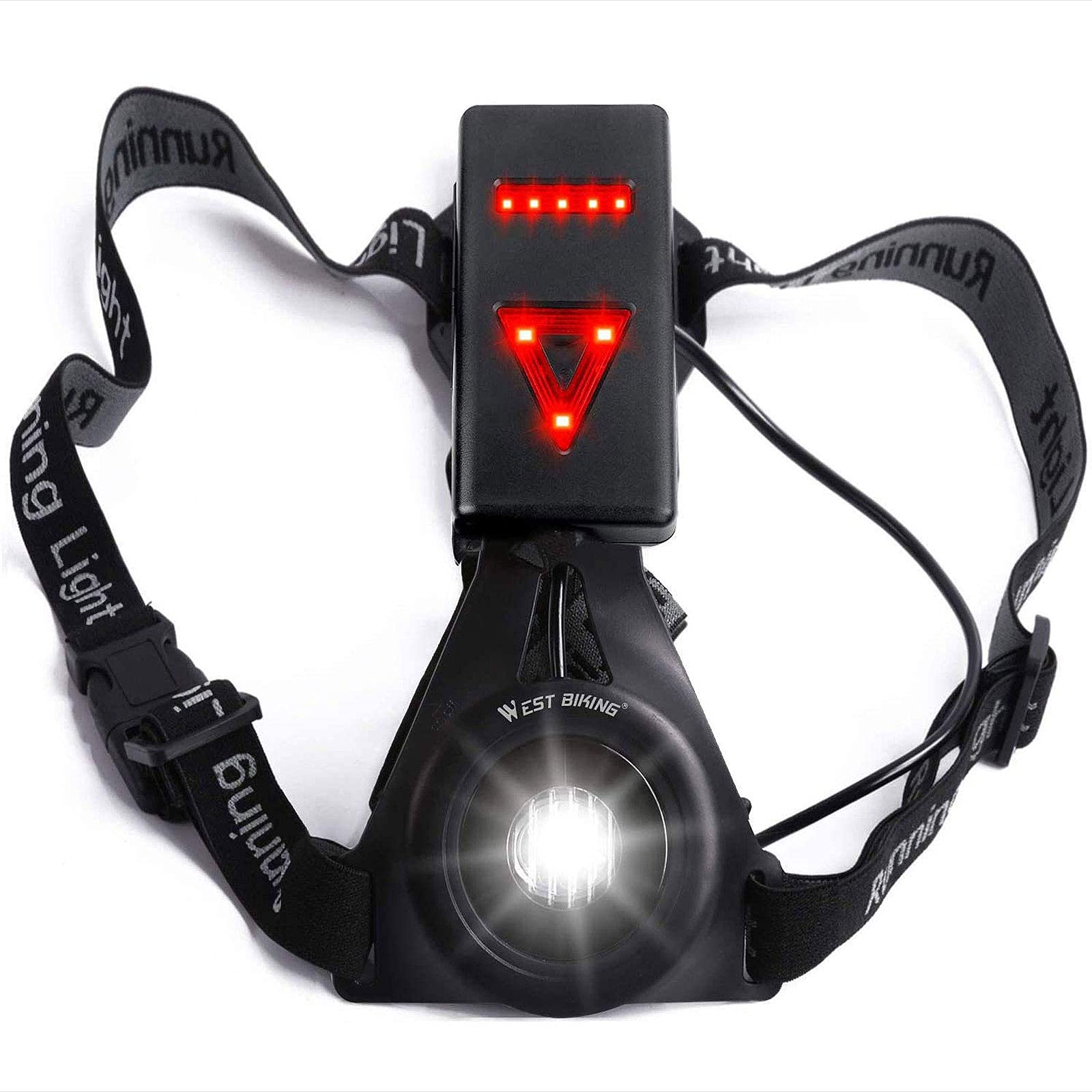 LuTuo Running Light Lamp, USB Rechargeable LED Body Torch, Bright Waterproof Comfortable High Visibility Flashlight with Taillight for Night Runners Jogging Dog Walking Camping Reading DIY Kids