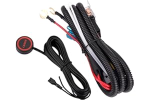 AOLIHAN Horn Button Switch, Waterproof Train Horn Wiring Kit, Relay Wiring Harness Kit for Truck Car Boat SUV ATV UTE (Flat Button and Wire)