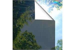 Coavas One Way Privacy Window Film, Heat Control Window Tint for Home, Sun Blocking Reflective Window Film See Out Not in, Anti UV Static Cling for Windows Office Door (Black, 17.5 x 78.7 inches)