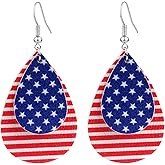 JOYFISCO American Flag Earrings 4th of July Earrings for Women Patriotic Earrings Independence Day Drop Dangle Earrings Jewelry Gifts