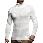Leif Nelson Men's Turtleneck Sweater Slim Fit, Ribbed Knit Long Sleeve Polo Neck Pullover