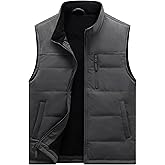 VtuAOL Men's Casual Fleece Lined Vest Outdoor Lightweight Vest Sleeveless Jacket for Travel Hiking