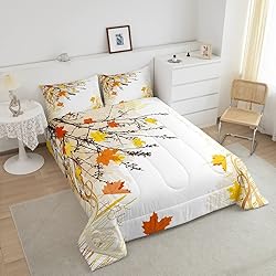 Erosebridal Fall Leaves Comforter Set Queen