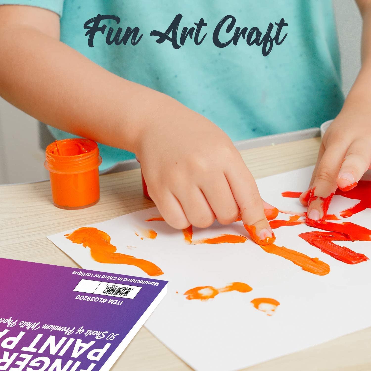 Lartique Finger Paint Pad - Painting Paper Book for Kids - 50 Non-Absorbent Bleedproof Sheets for Toddlers - 11” x 17” Art Paper for Finger Painting, Stamp Art - Watercolor Paper for Crafts Supplies: Arts, Crafts & Sewing
