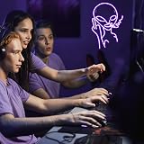 SIGNSHIP Purple Alien Neon Light USB Wall Decor 15.7 x 12.2 in Bar Bedroom view 6