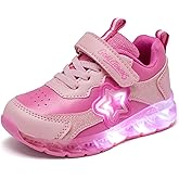 GOALCTOWINS Toddler Light Up Shoes for Girls Boys,Little/Big Kids Non-Slip Led Sneakers with Hook and Loop,Athletic Running Walking Tennis Shoes Size 7-3